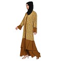 Front open loose sleeves dual color Abaya Front open loose sleeves dual color Abaya